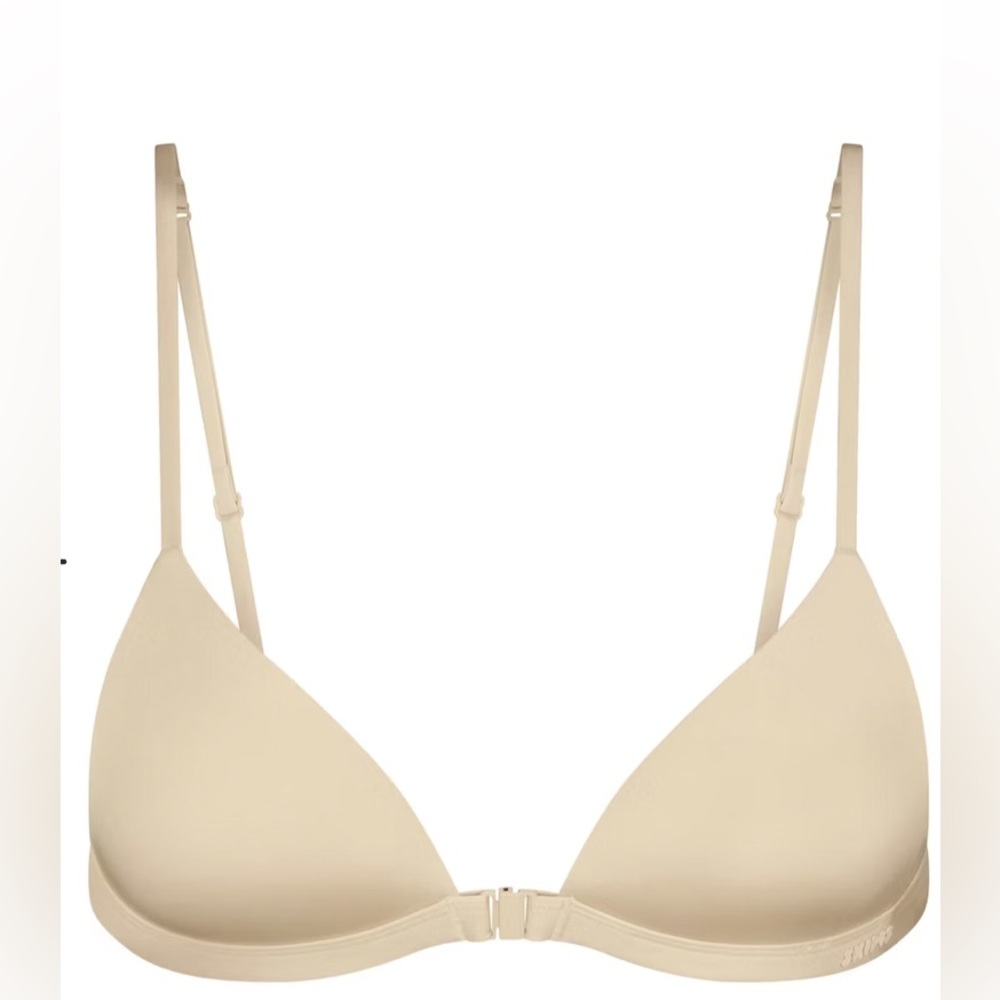 SKIMS WIRELESS FORM TRIANGLE FRONT CLOSE SUPER PUSH-UP BRA SAND 38DD 38E KIM K